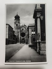 TRENTO FACCIATA DEL DUOMO SPEDITA 1941 VERA FOTOGRAFIA CARTOLINA ANTICA