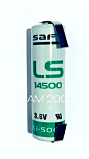 BATTERIA PILA LITIO SAFT LS14500 3,6V 2,6Ah C/LAMELLE A SALDARE NON RICARICABILE
