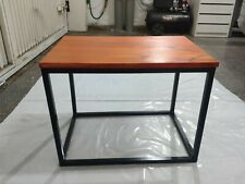 Mesa Metal Moderna Salon Madera Pino Negra diseño artesanal mesilla acero modern