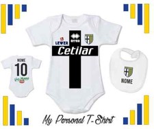 COORDINATO BODY BAVAGLINO NEONATO PARMA PERSONALIZZATO CON NOME IDEA REGALO