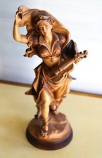 Statuetta figura femminile in legno "Musicista, violinista"