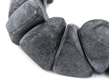 Perline a pezzi resina carbone marocchina 24 mm Marocco africano nero insolito fatto a mano