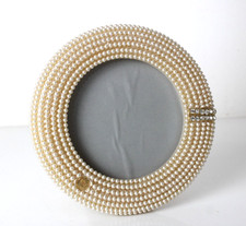 Cornice Rotonda Vintage Perle Strass Made in Italy Senza Vetro Tonda per foto