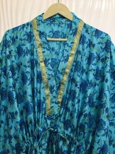 Pure Seta Kaftano Blu & Oro