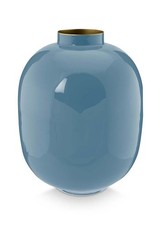 VASO ARREDO IN METALLO AZZURRO