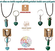 set collana con ciondolo esagonali portachiavi pendenti a punta etnico hippie