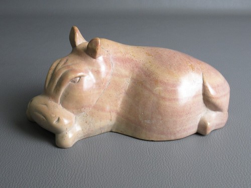Scultura ippopotamo pietra