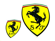 Adesivo FERRARI scudetto (set of 2) size 40x50mm + 90x120mm ca. sticker pvc NEW