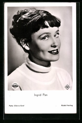 Cartolina attrice ingrid pan - cartolina,