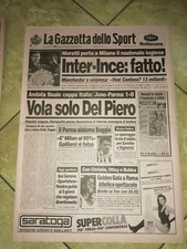 LA GAZZETTA DELLO SPORT N.134 DEL 8 GIUGNO 1995 - INTER INCE DEL PIERO (GS10)
