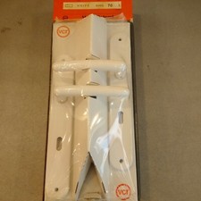 maniglia con placca foro patent Valli e Colombo ottone verniciato bianco