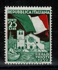 1952 REPUBBLICA ITALIANA 4 FIERA DI TRIESTE 1 VALORE NUOVO MNH MF8654