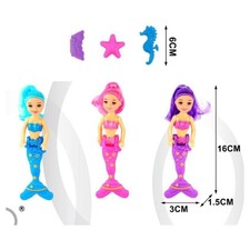 SIRENETTA BAMBOLA MAGICA PRINCIPESSA DEL MARE CON ACCESSORI 3X16CM GIOCO BIMBA
