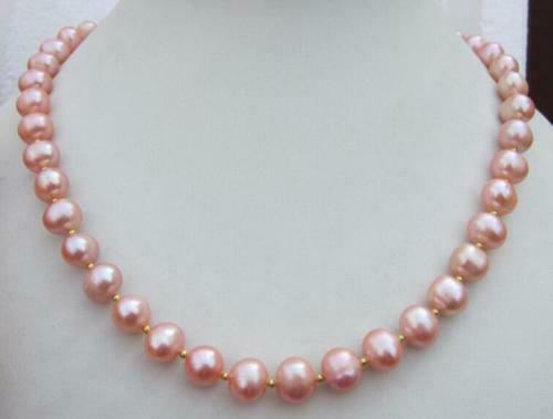 Collana perle rosa - 18", aaa+