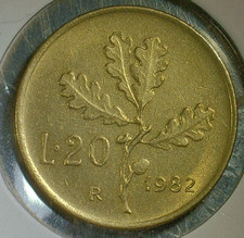 WORLD COIN SALE-1982 ITALY 20