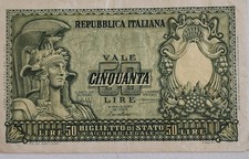 Italy 50 Lire 1951 Banknote