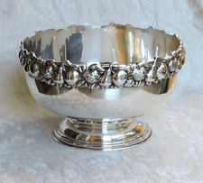 Piatto vintage francese in argento Punch Bowl di Au Bain Marie Paris Francia XX c