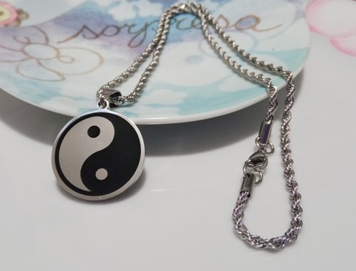 1pz collana yin yang - , smaltato