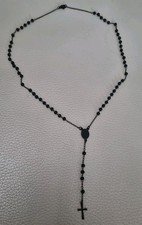 Collana nera con croce tipo rosario