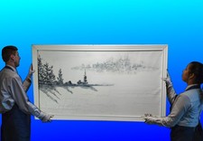 Quadro arte originale paesaggio invernale paesaggio contemporaneo pop art decorazione quadro