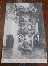 CARTOLINA D' EPOCA BERGAMO PROVINCIA ALZANO MAGGIORE CATTEDRALE PULPITO LEGRENZI