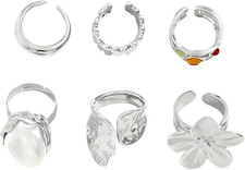 6 Pezzi Anelli Donna Floreali