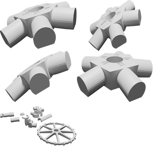 Connettore cupola geodetica - geodetica, 4v