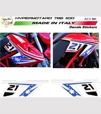 Adesivi per fianchetti moto rossa - Moto Ducati Hypermotard 796/1100 "V591"