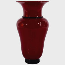 Tomaso Buzzi per Venini - Rosa e Negro - Vaso in vetro rosso e nero modello 3321
