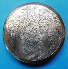 PORTACIPRIA ANTICO IN ARGENTO PUNZONATO 800 CON SPECCHIO gr 68  diametro 6,9 cm