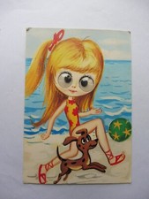 CARTOLINA OCCHI MOBILI RAGAZZA