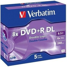 VERBATIM DVD+R DL 8.5GB 8X PK5