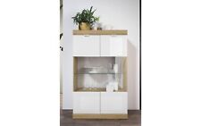 SlimVetrina 2 anteeffetto rovere cadiz, bianco lucidocm. 90 x 41 x 147