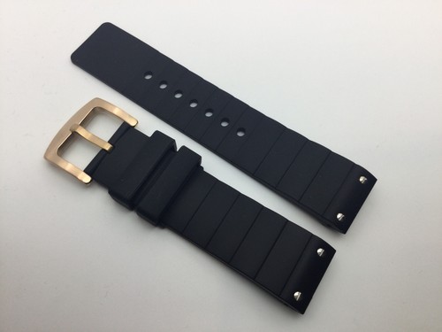 23mm fkm black rubber strap - fkm,