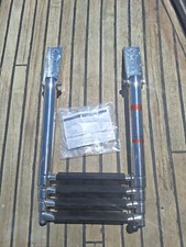 Scaletta inox telescopica da plancetta ribaltabile 4 gradini PER BARCA/GOMMONE