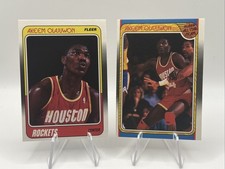 1988-89 Fleer Basketball Akeem Olajuwon 2-Card Lot - Base & All-Star NM-MT