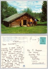 c24517 Trysil Loggers Cabin Prestoy Island  Norway  postcard 1989 stamp