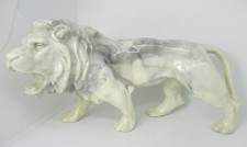 Pesante Vintage Resina Leone Scultura Con Marmormaserung Italy Fermacarte
