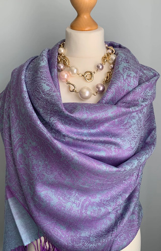 Sciarpa blu viola pashmina - sciarpa, e