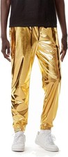 Pantaloni Tuta Oro Uomo Lucidi