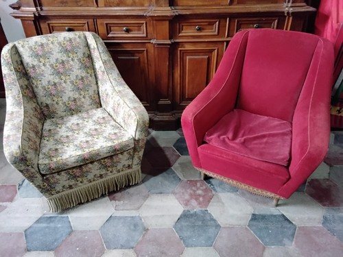 Poltrona vintage tessuto - poltrona,
