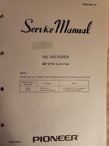 Pioneer decoder 210 klw - pioneer, qd-210/klw