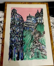 Piero Gauli – “Omaggio A Pisa” – Signed Watercolor, 90/100, Macchi Art Gallery