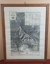 PIANTA DELLA Città di GENOVA CARTE E STAMPE ANTICHE INCISIONE con Cornice rara