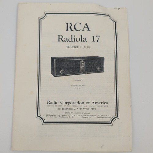 Rca radiola service notes - service,