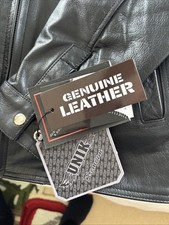 Giacca uomo pelle nera nuova