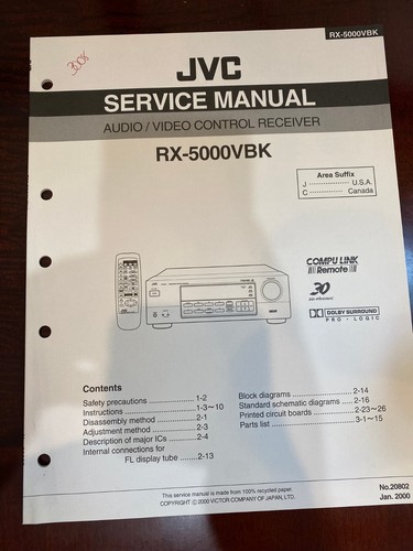 Jvc 5000vbk manuale di - rx-5000vbk,