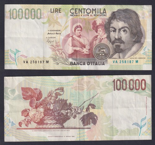 Banconota italia 100000 lire - italia,