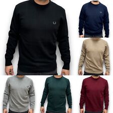 FRED PERRY maglione girocollo classico abbigliamento uomo maglia 100% lana