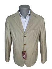Giacca uomo Navigare, taglia 50 regular, beige in cotone piquet invernale, -70%.